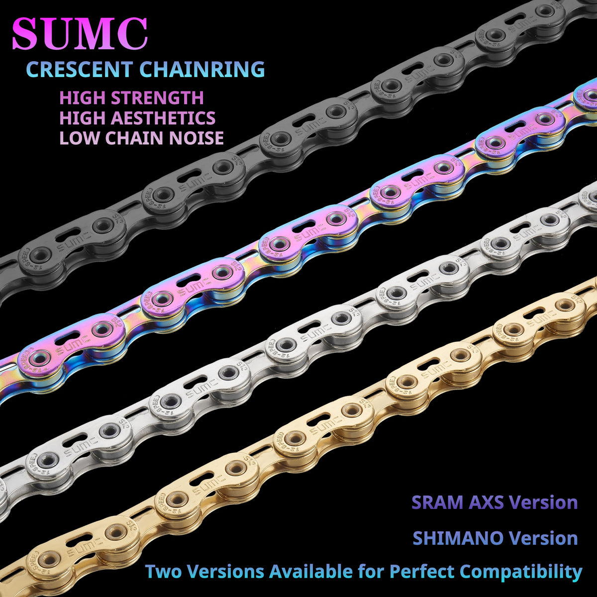 SUMC 12-Speed Crescent Chainring – S12PRO~291g / S12ELPRO~280g / S12SLPRO~262g – Shimano & SRAM Compatible