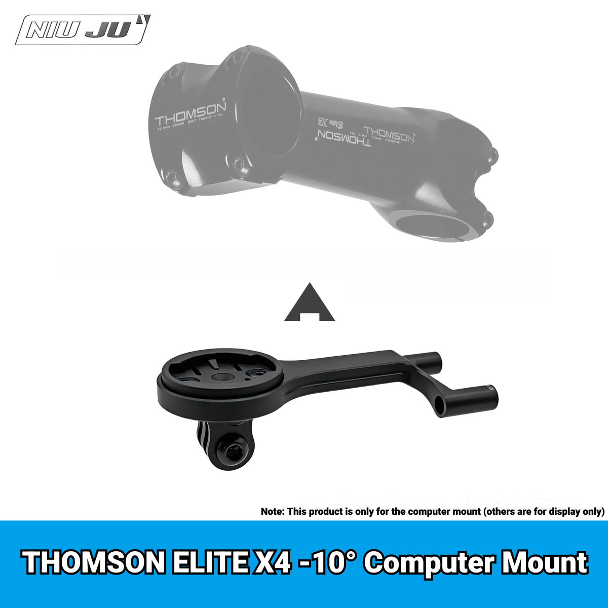 NIUJU Computer Mount for THOMSON ELITE X4 Stem | Garmin / Wahoo Bike Computer & Camera Extension Mount