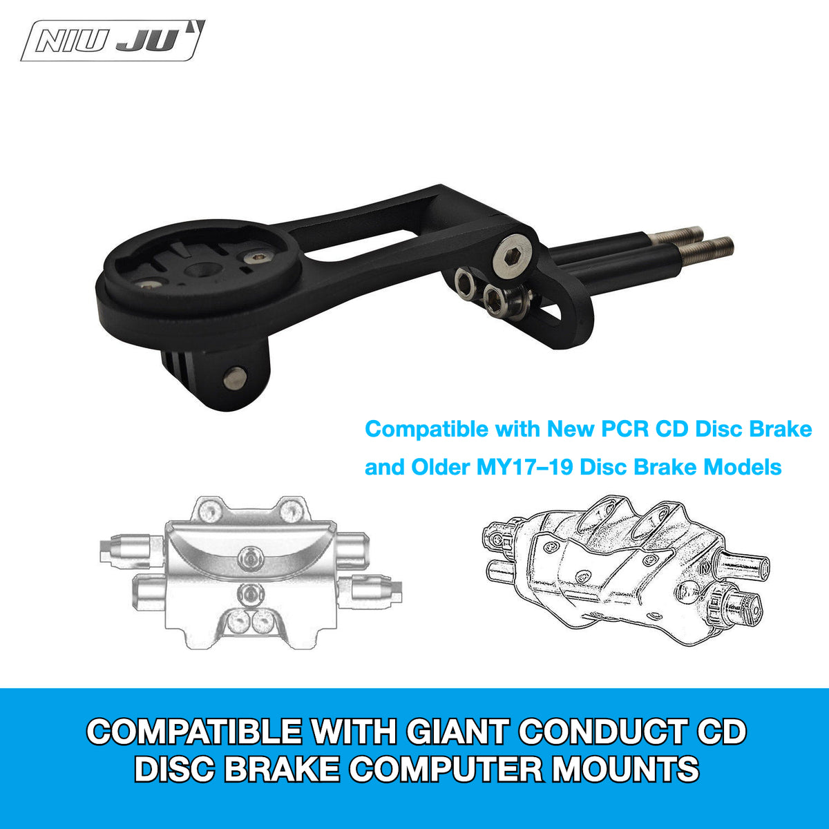 Titanium Computer Mount for Giant PCR LTD CD Disc Brake Bikes | Garmin & Wahoo Compatible