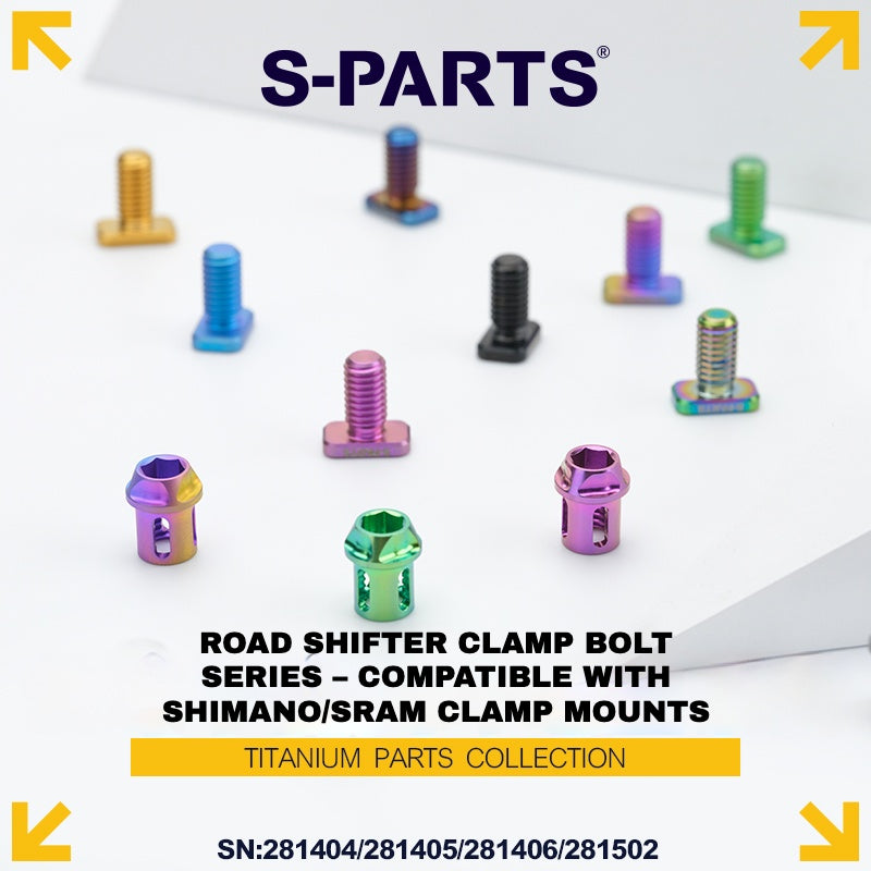 S-PARTS Titanium Clamp Bolt & Nut Set for Road Shifters β Shimano / SRAM Compatible