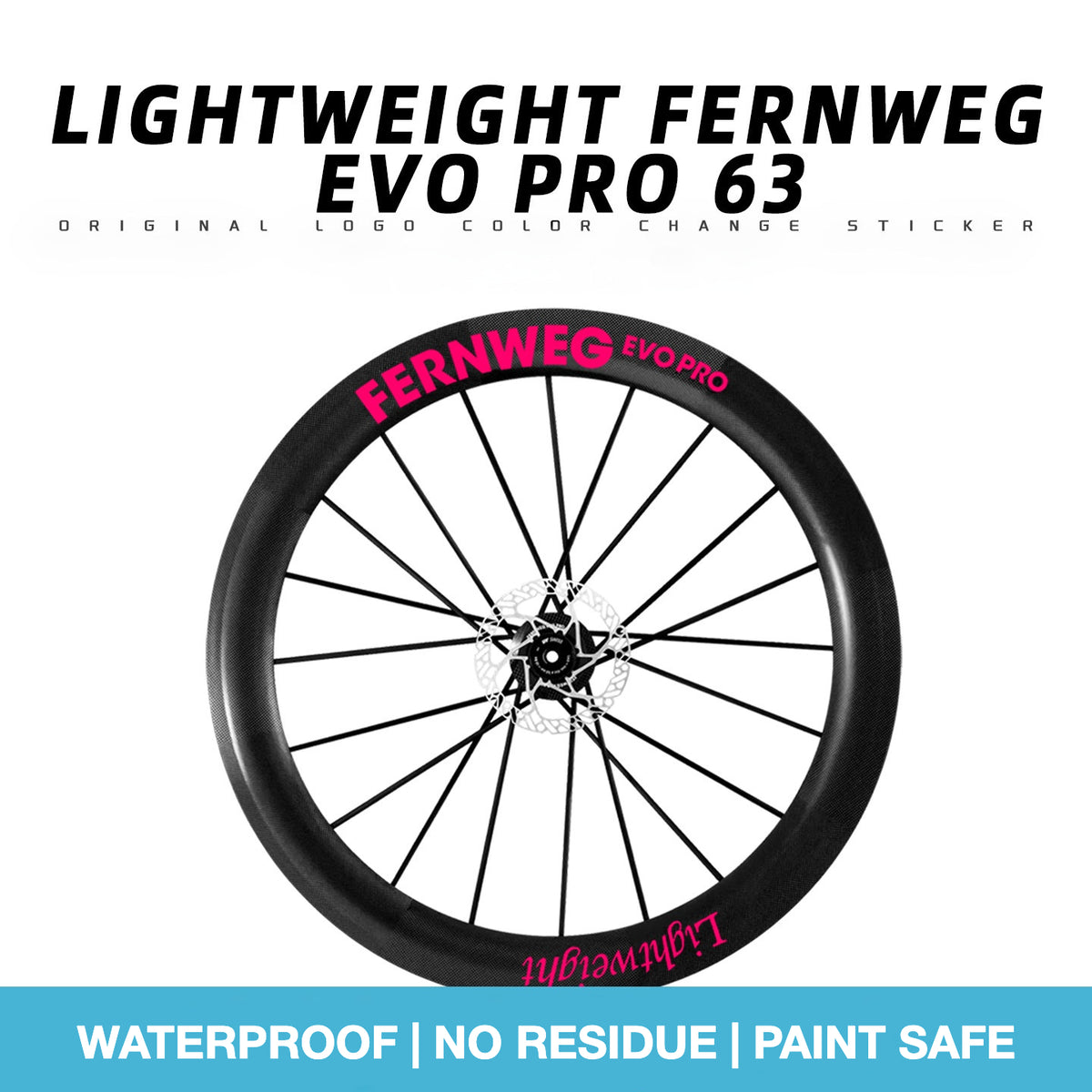 Lightweight Fernweg EVO Pro 63 Wheel Decal Sticker Kit – Logo Cover & Color Change