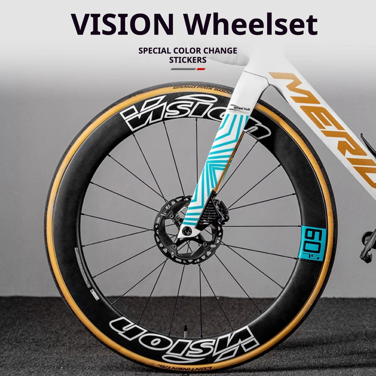 Набор наклеек на обод VISION METRON SL60 / SL45 – комплект на 1 колесо + 1 запасная полоска (закажите 2 для полного велосипеда)