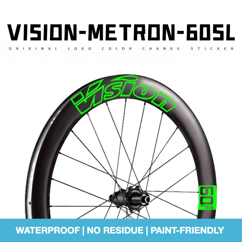 Custom Decal Kit for VISION METRON SL60 Wheels | Road Bike Carbon Rim Wrap Stickers(Complete Wheelset Decal Kit + Spare Set)