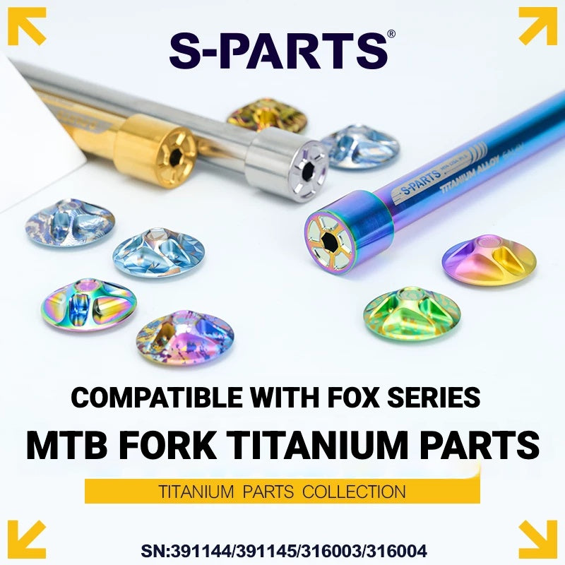 S-PARTS TC4 Titanium Front Thru Axle & Air Spring Top Cap for FOX MTB Fork