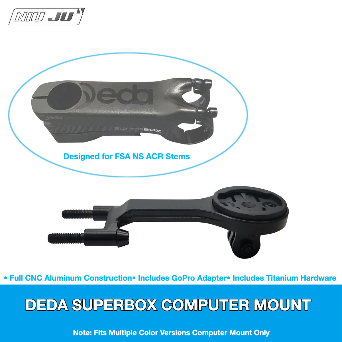 Support de compteur NIUJU DEDA SUPERBOX | Support intégré pour Wahoo, Garmin et GoPro