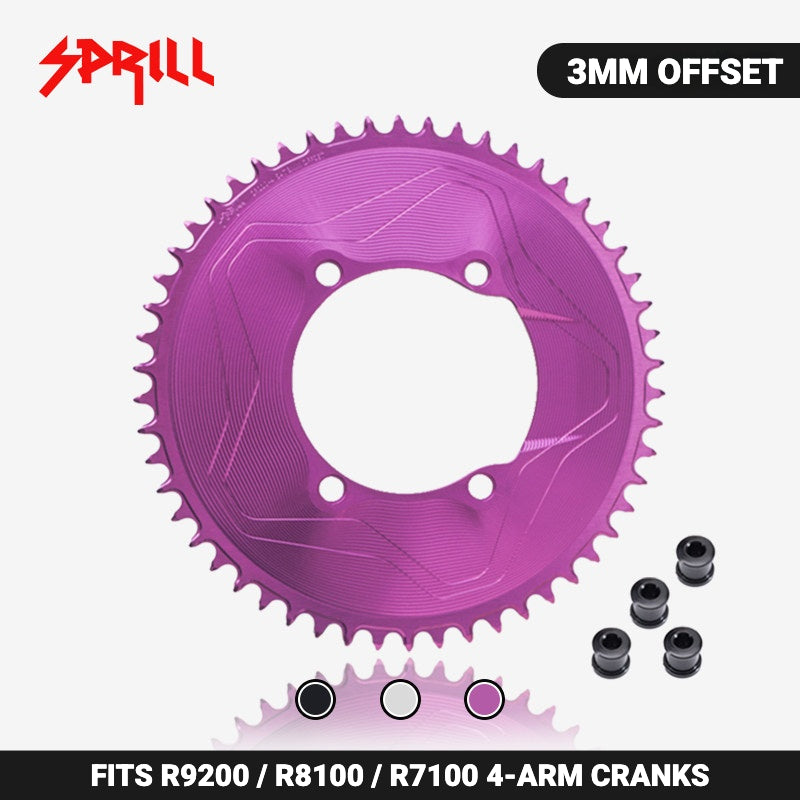 PASS QUEST SPRILL 110BCD 3mm Offset Narrow-Wide Chainring for Shimano R9200 / R8100 / R7100 | 40T–58T