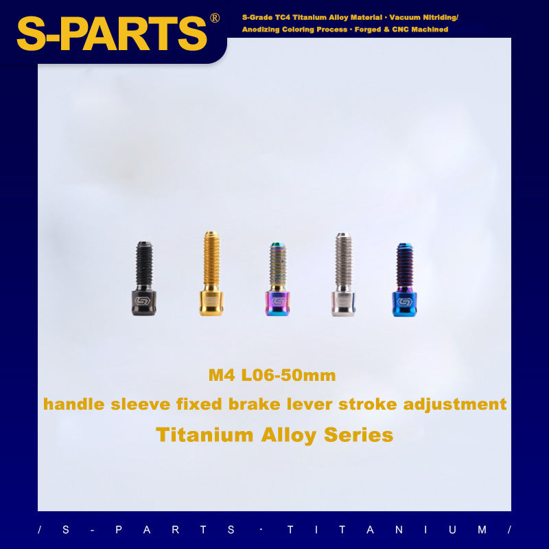 S-PARTS Série Small Column Head M4 L06-50mm Support de guidon Réglage fixe de la course de frein Vis en titane
