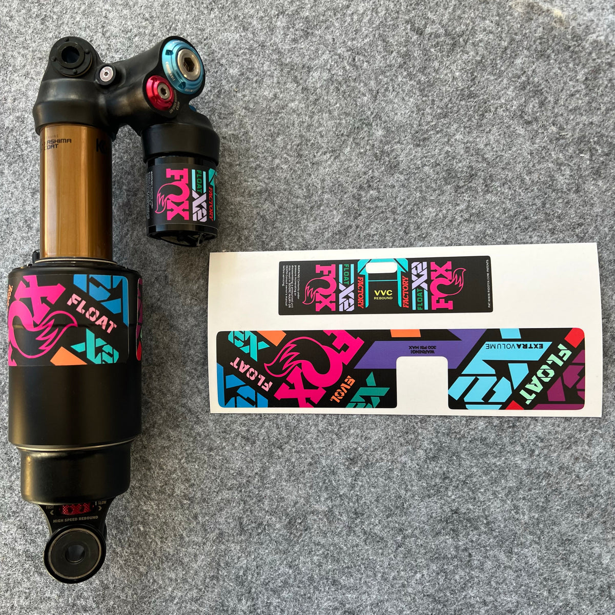 Kit de Adesivos Personalizado para Amortecedor FOX FLOAT X2 | Adesivos Impermeáveis para Suspensão MTB | DH / AM / Full Suspension