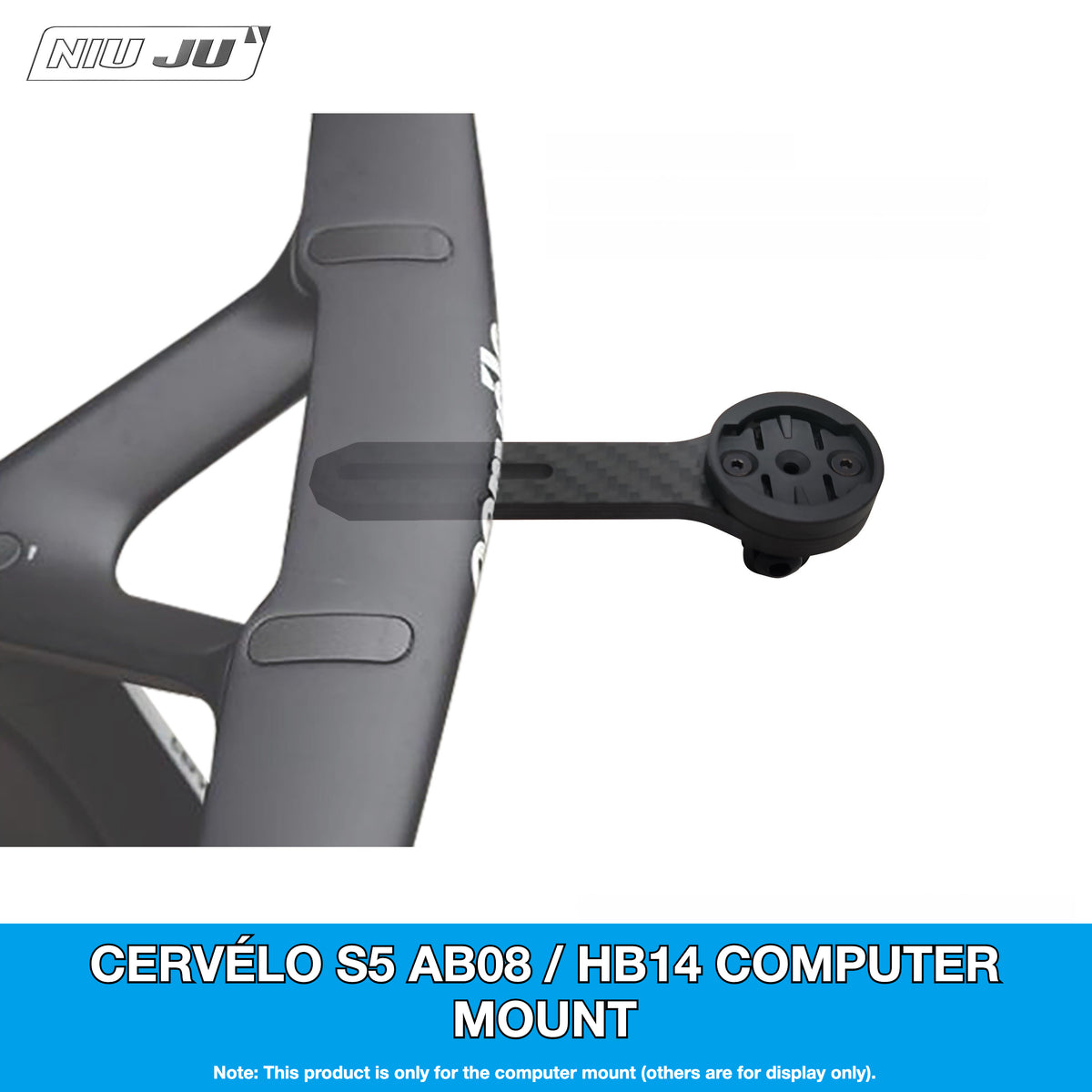 NIUJU Cervélo S5 Computer Mount for AB08 & HB14 Handlebars (2019–2025) | Garmin Wahoo GoPro Compatible