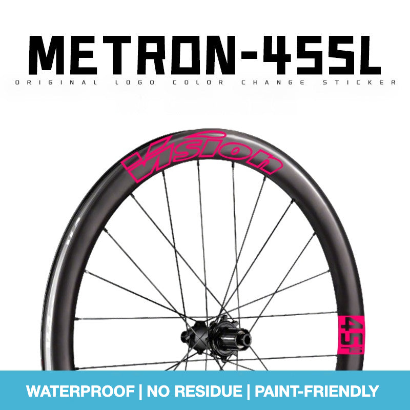 Custom Decal Kit for VISION METRON SL45 Wheels | Road Bike Carbon Rim Wrap Stickers(Complete Wheelset Decal Kit + Spare Set)