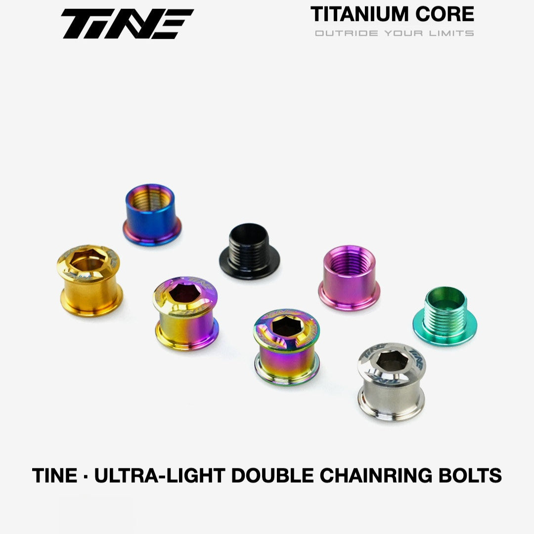 TiNE Titanium Double Chainring Bolts – Ultra-Light 2.0g Road Bike Upgrade Hardware