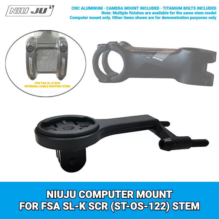 NIUJU CNC Aluminum Computer Mount for FSA SL-K SCR ST-OS-122 Stem | Garmin Wahoo