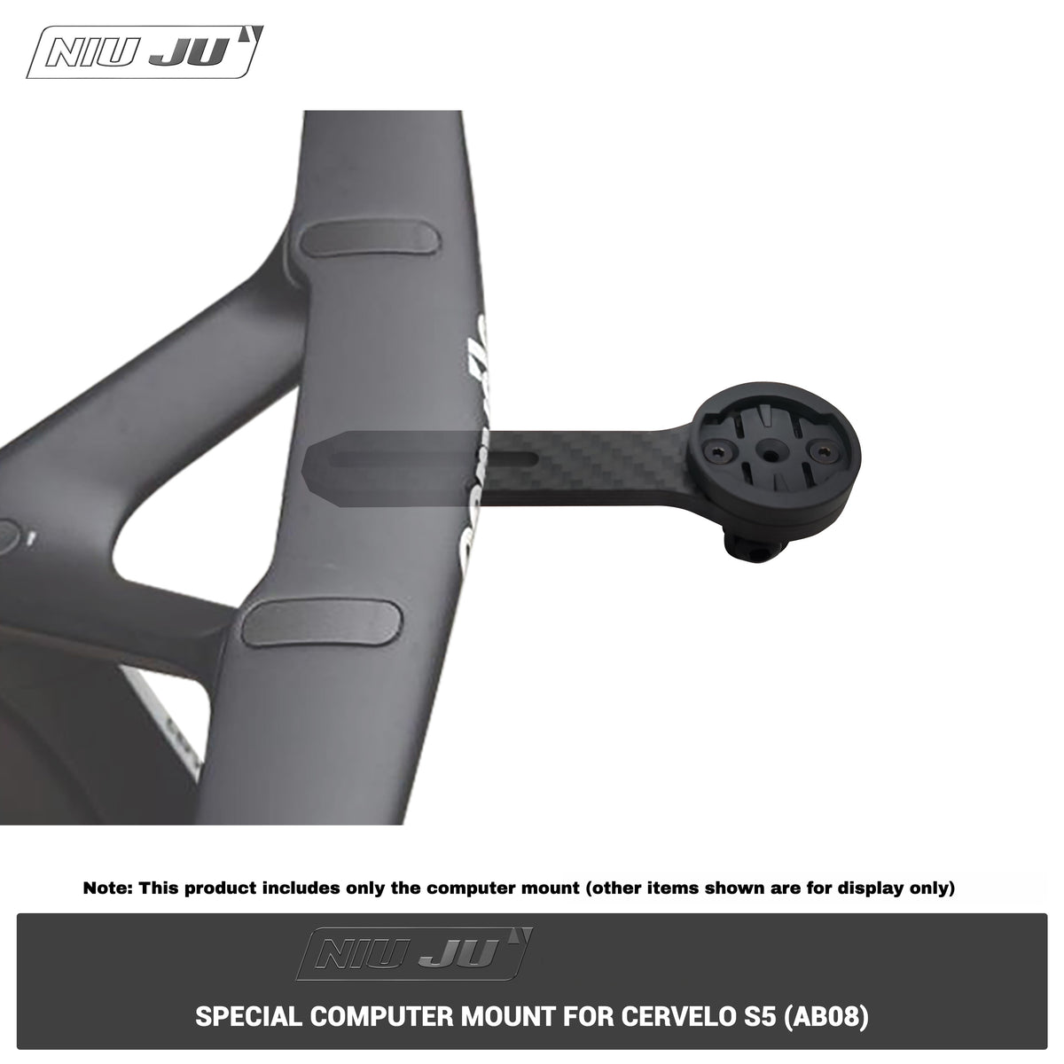 Cervelo S5 (AB08) Carbon Computer Mount|Fits Garmin/Wahoo/Bryton/IGPS/Giant|Ultra-Light Aero Mount for 2025 S5