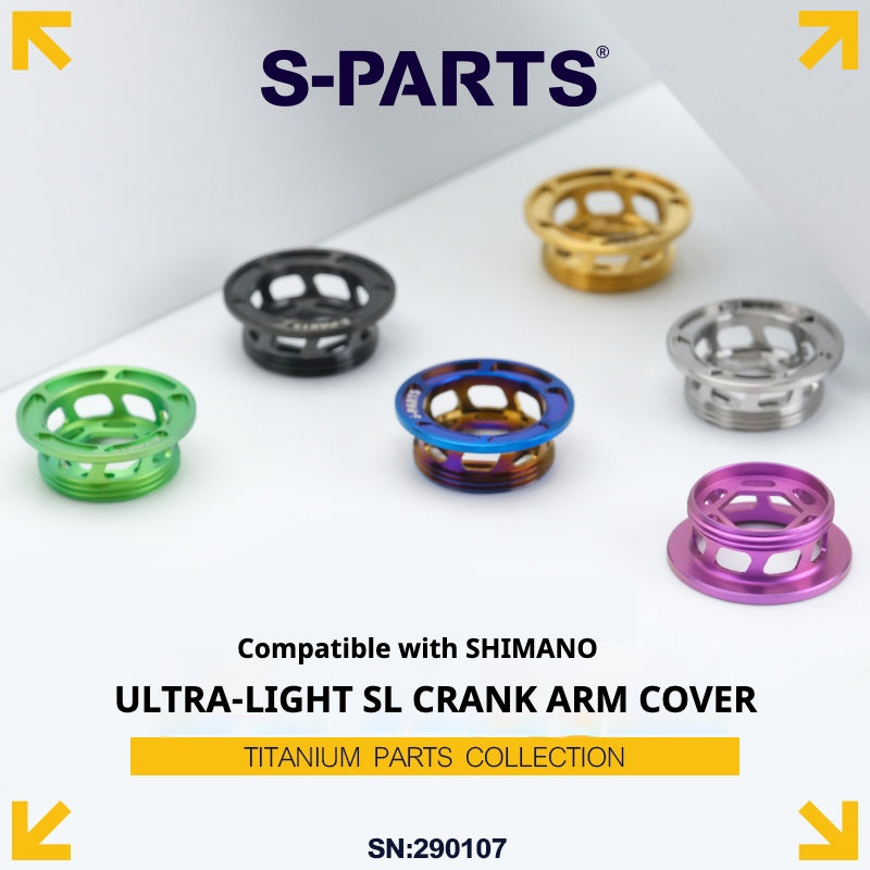 S-PARTS Titanium SL Crank Arm Cover – 2.7g Ultra-Light Cap for Shimano XT / Ultegra / Dura-Ace
