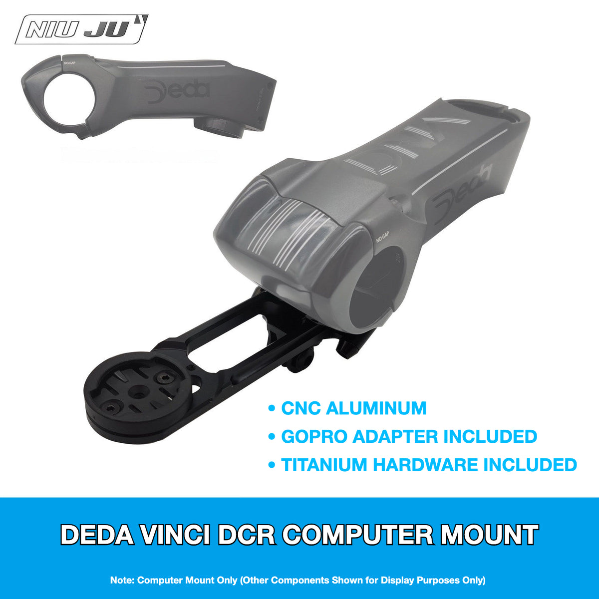 Support de compteur NIUJU DEDA Vinci DCR | Support intégré pour Garmin, Wahoo et GoPro