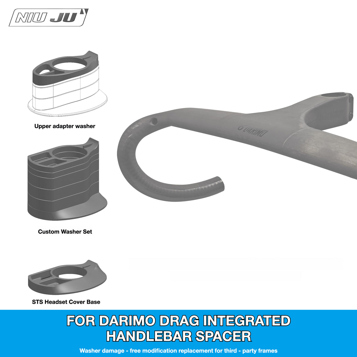 NIUJU DARIMO DRAG Integrated Headset Spacer – Custom Cockpit Spacer Solution