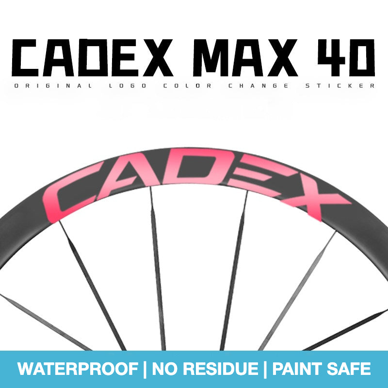 Cadex MAX 40 Wheel Decal Sticker Kit – Logo Cover & Color Customization