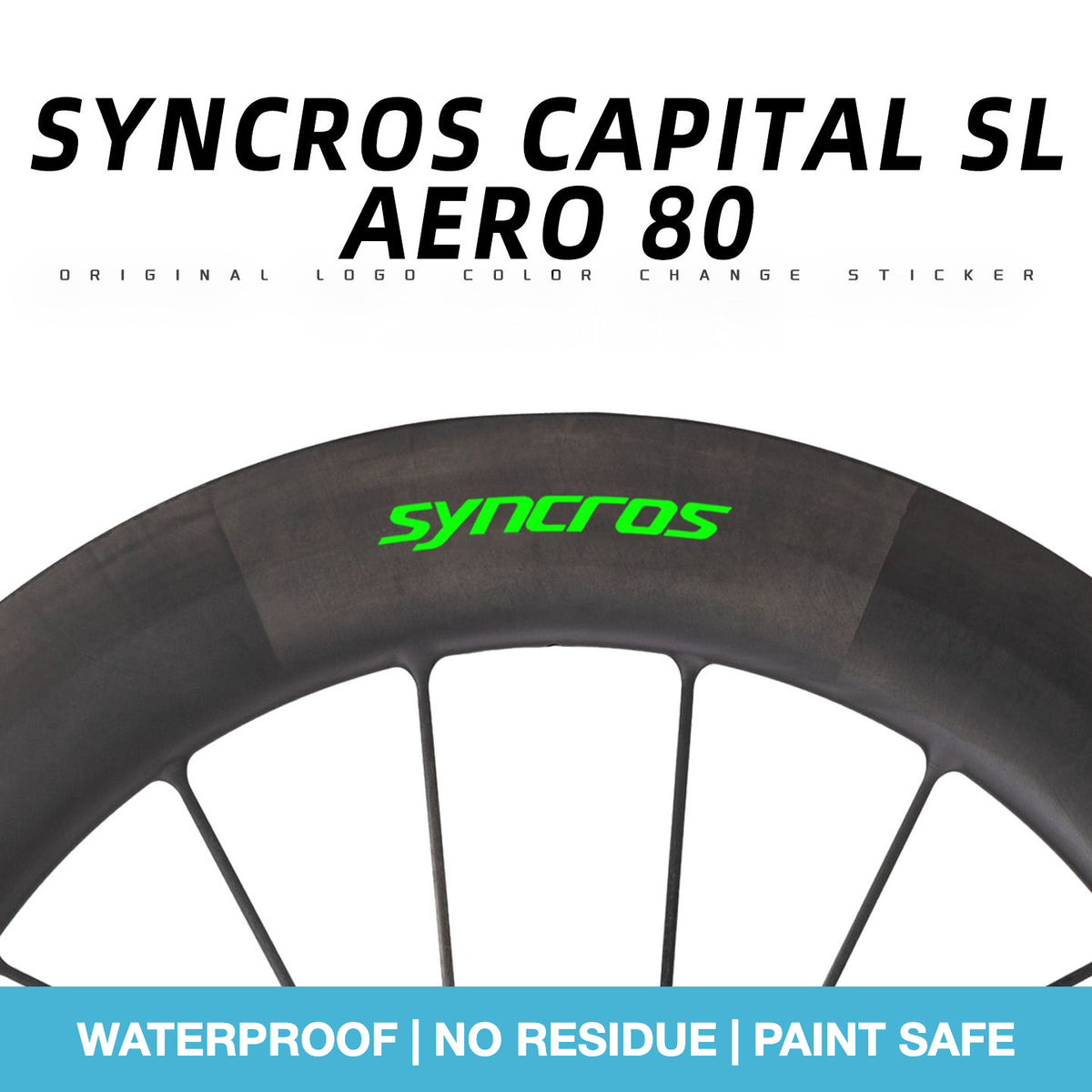 Syncros Capital SL80 Wheel Decal Sticker Kit – Logo Cover & Color Change
