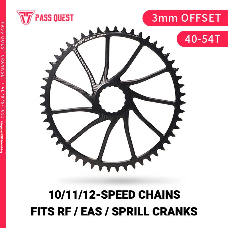 PASS QUEST 3mm Offset Direct Mount Narrow-Wide Chainring for Race Face / Easton | 40T–54T