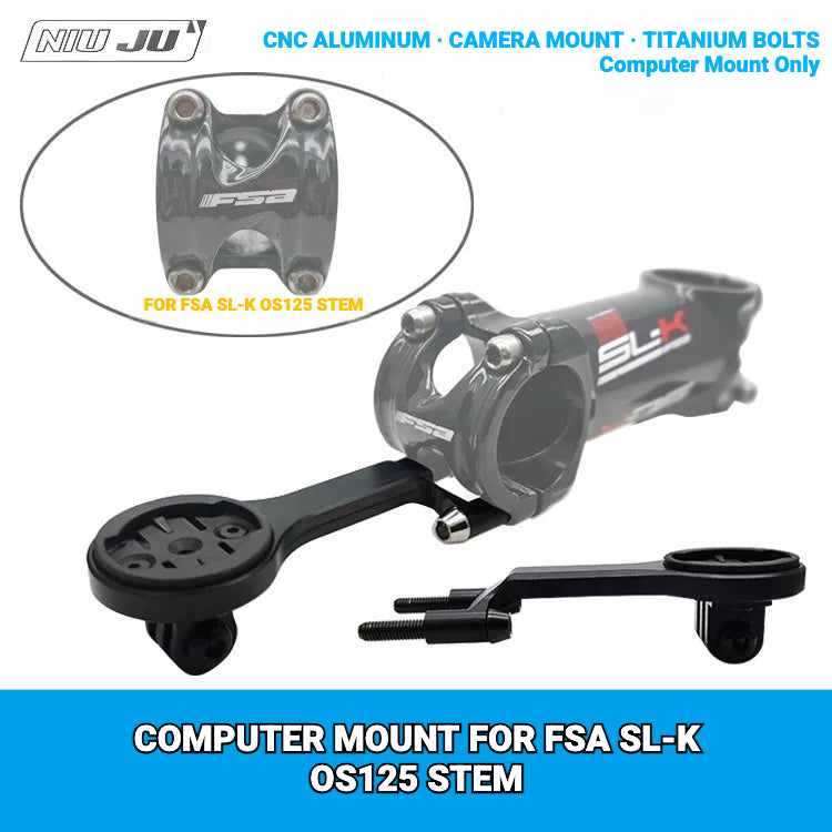 NIUJU CNC Aluminum Computer Mount for FSA SL-K OS-125 Stem | Garmin Wahoo
