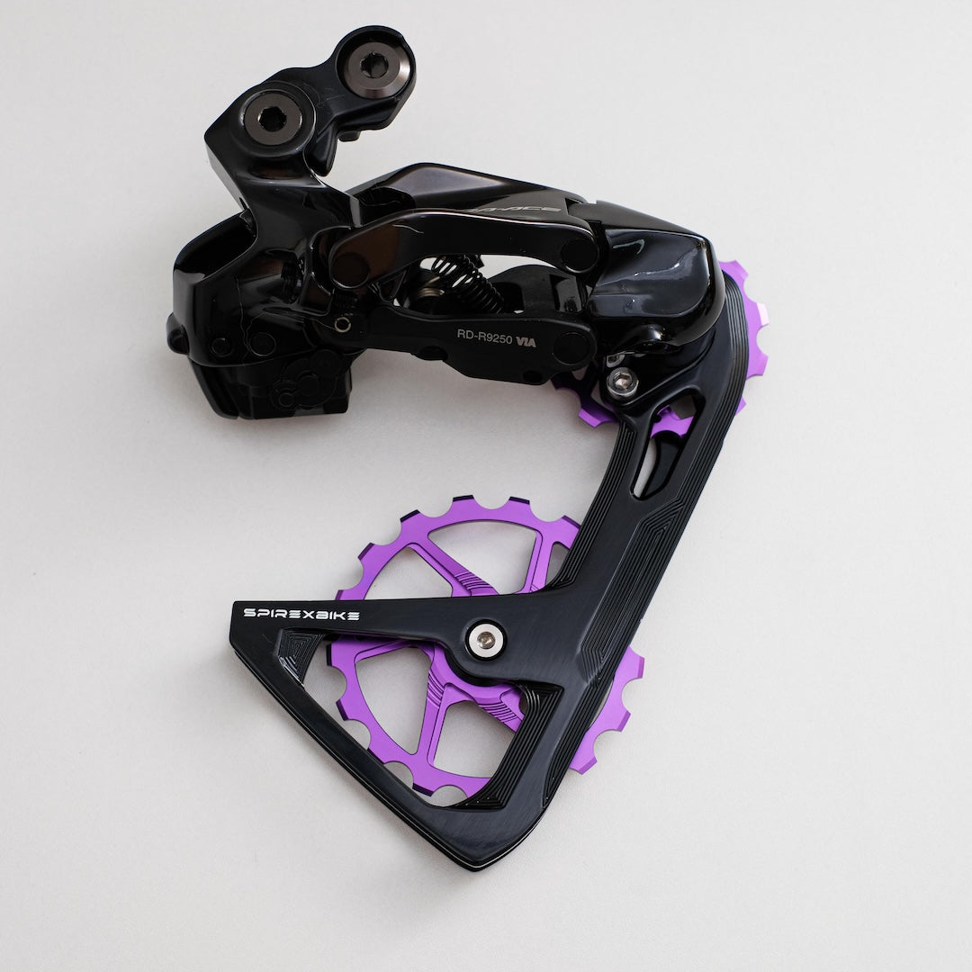 SPIREX Rodas de Polia Cerâmicas Oversized para Shimano R9250 R8150 R9100 R8000 R7170 – Upgrade de Titânio 14T+17T, 76g Ultra-Leve