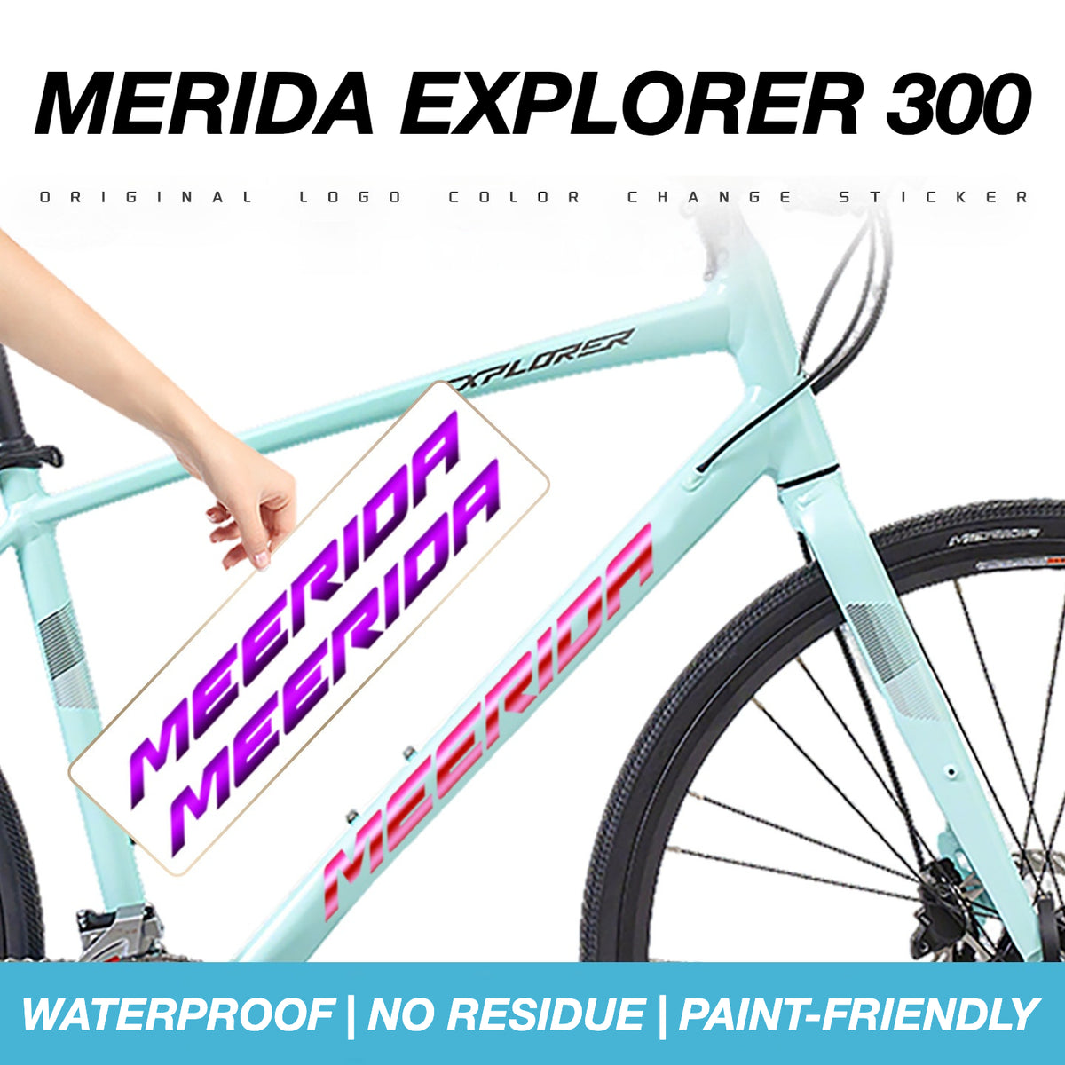 Custom OEM Logo Decals for Merida Explorer 300 / 500 Flat Bar Road Bike Frame | Waterproof Overlay Stickers