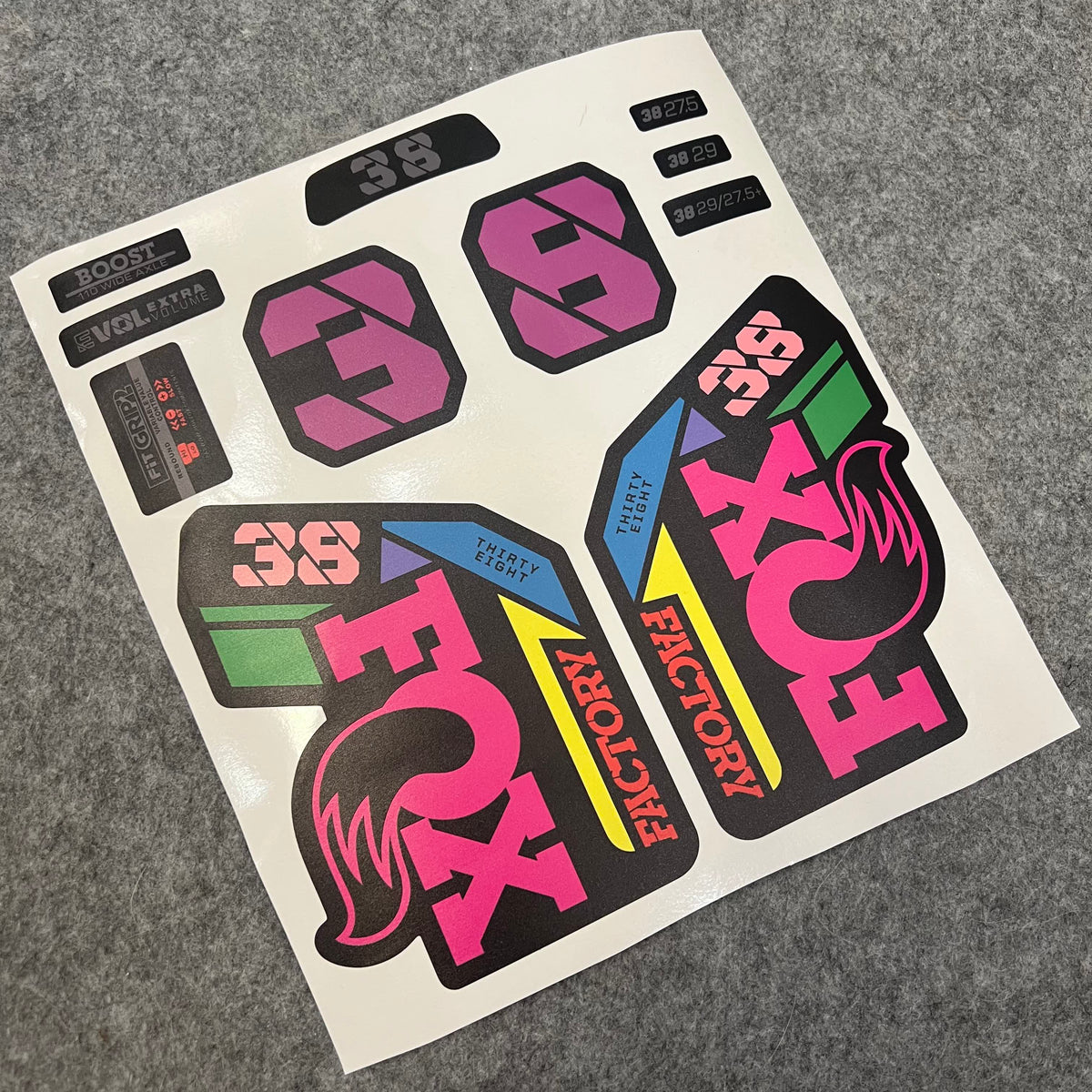Custom Decal Kit for 2024 FOX 38 FACTORY Fork | Waterproof MTB Fork Stickers | AM / Enduro