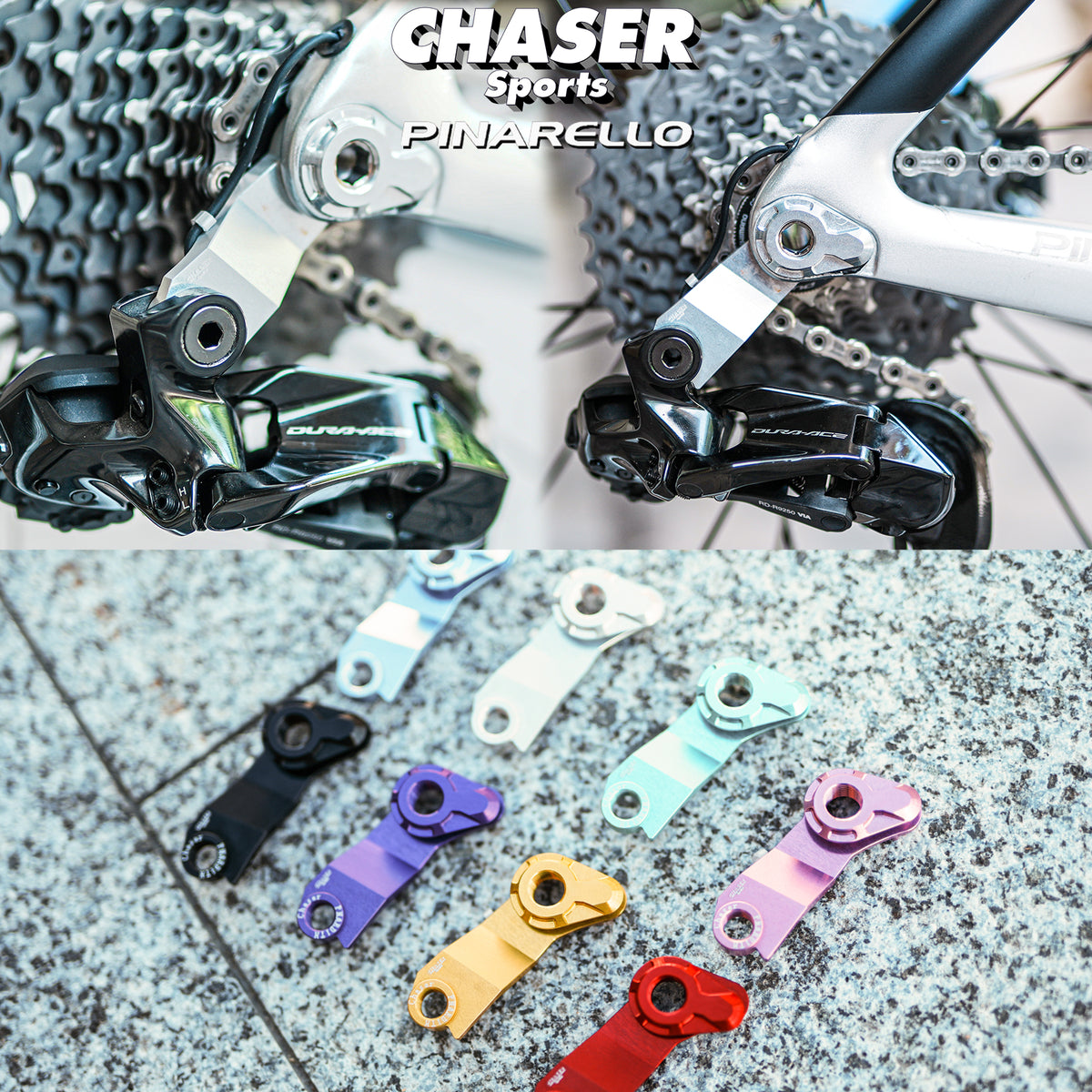Patte de dérailleur Chaser Ultralight à montage direct pour cadres Pinarello séries F et Dogma (F9 / Dogma F / série X / Prince / Paris Disc)