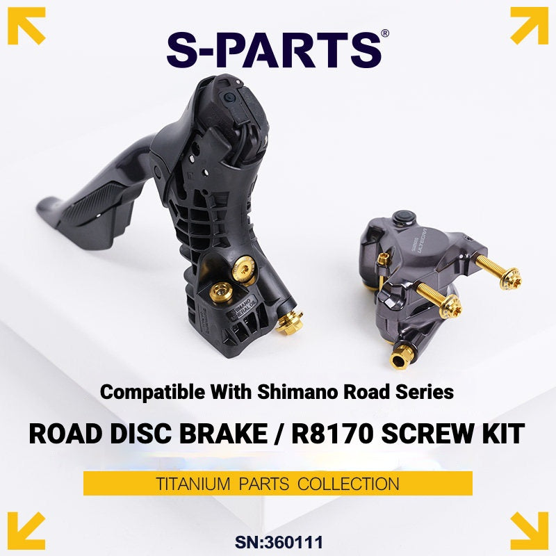 Kit de boulons en titane S-PARTS pour Shimano Ultegra Di2 R8170, frein à disque et levier de vitesses | Mise à niveau vélo de route