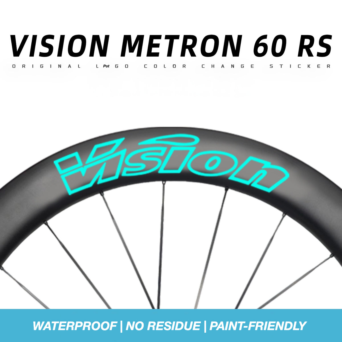 Custom Decal Kit for VISION METRON 60 RS Wheels | Road Bike Carbon Wheel Rim Wrap Stickers(Complete Wheelset Decal Kit + Spare Set)