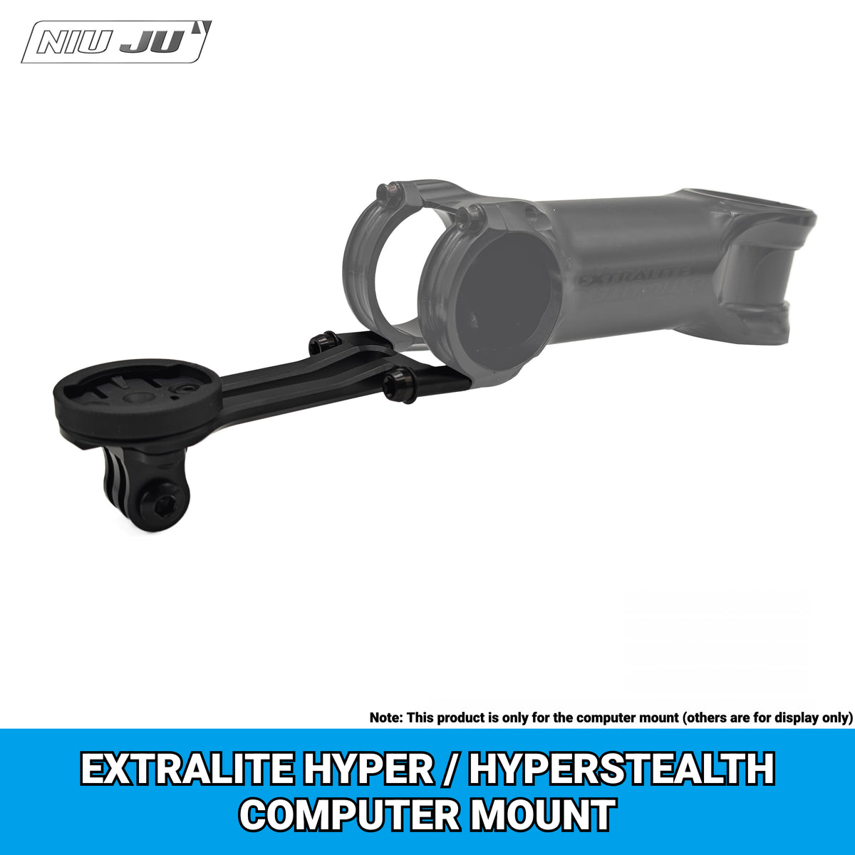 Extralite HyperStem HyperStealth Computer Mount | Lightweight Garmin Aero Bike Mount Extension