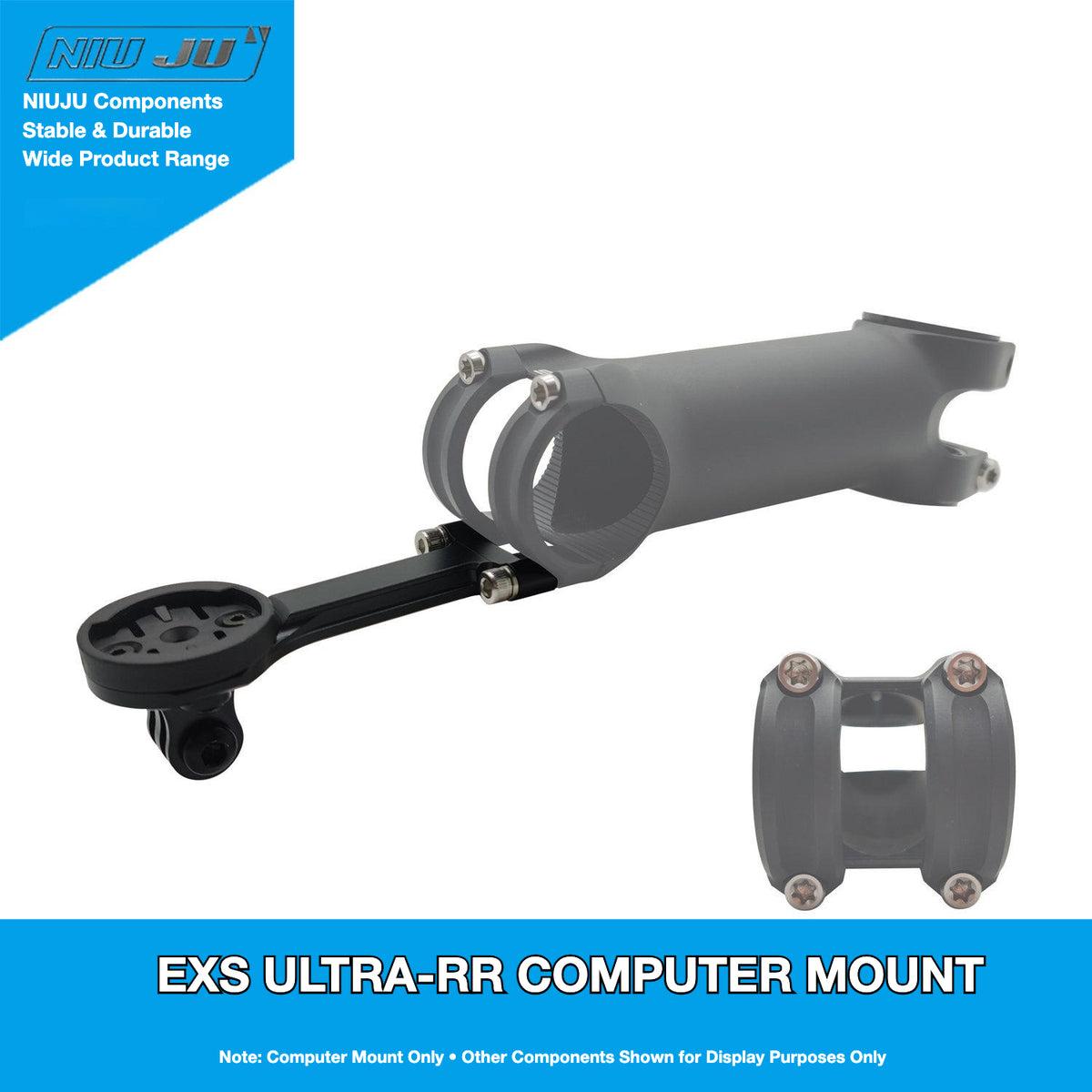 NIUJU EXS ULTRA RR Computer Mount | Garmin Wahoo GoPro Aero Stem Mount