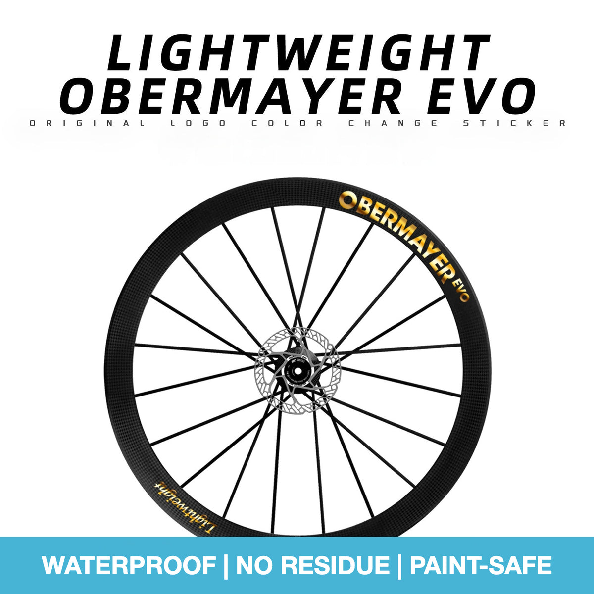 Lightweight Obermayer EVO Wheel Decal Sticker Kit – Logo Cover & Color Change