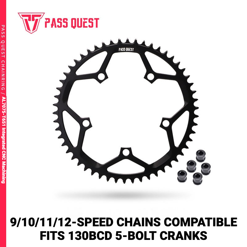 PASS QUEST 130BCD 5-Bolt Narrow-Wide Chainring | Road & Folding Bike 1x 40T–58T