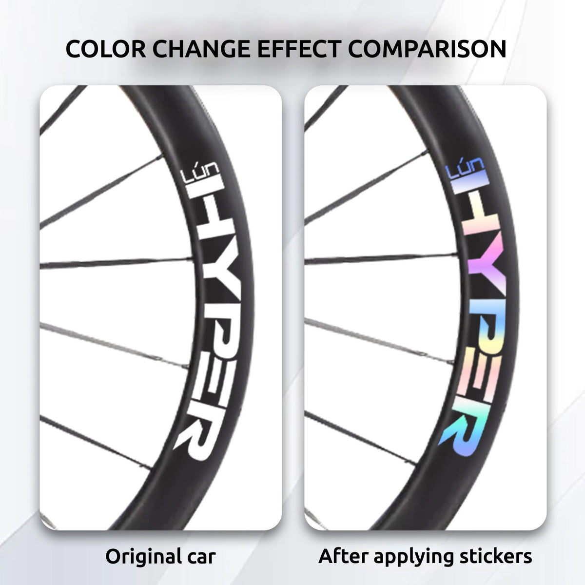 Infinity Logo Decals for Lún HYPER 3 D45 Gen 3 Wheelset | Waterproof Rim Overlay Stickers(Complete Decal Set for Two Wheels + Spare Decals Included)