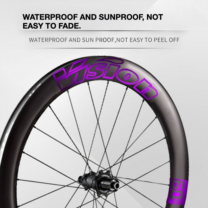 Custom Decal Kit for VISION METRON SL60 Wheels | Road Bike Carbon Rim Wrap Stickers(Complete Wheelset Decal Kit + Spare Set)