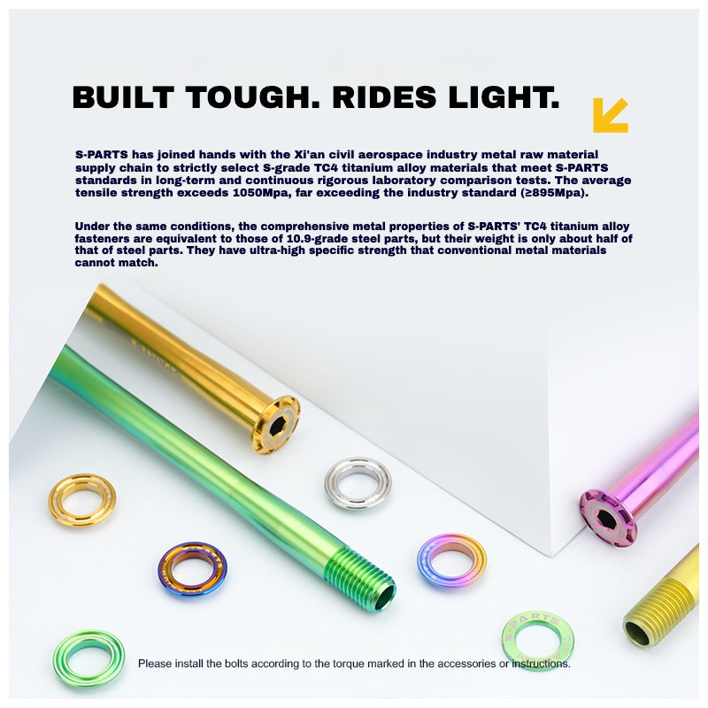 S-PARTS Titanium Thru Axle Kit for CANYON CFR (Front + Rear, Tool-Free Design) – 61.21g | 8 Anodized Colors