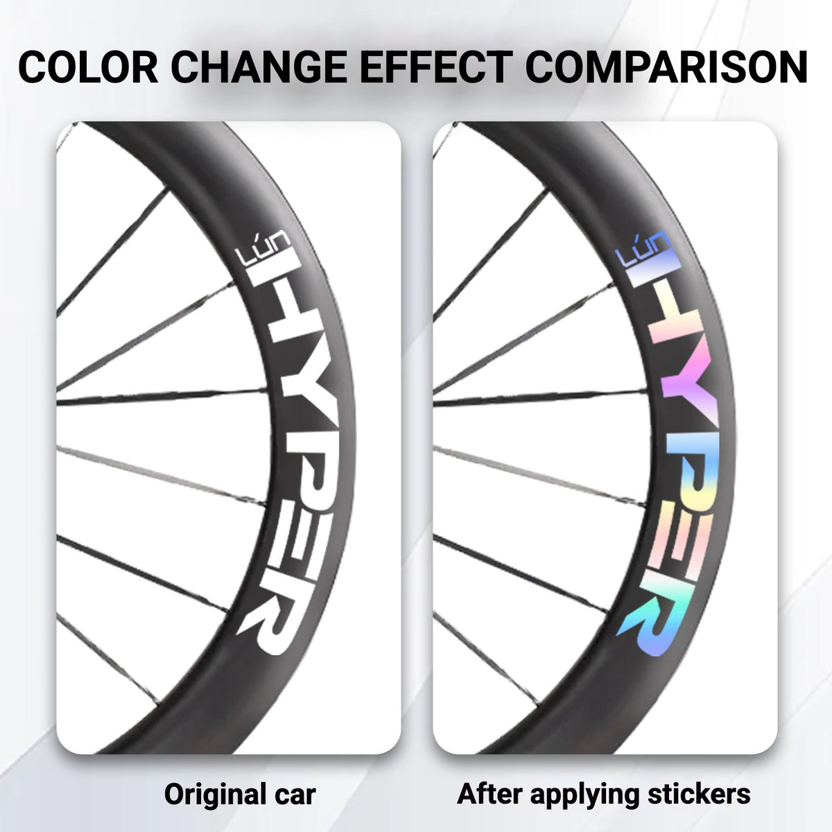 Infinity Logo Decals for Lún HYPER 3 D67 Gen 3 Wheelset | Waterproof Rim Overlay Stickers(Complete Decal Set for Two Wheels + Spare Decals Included)