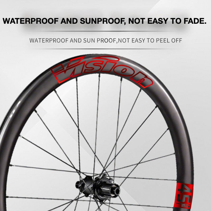 Custom Decal Kit for VISION METRON SL45 Wheels | Road Bike Carbon Rim Wrap Stickers(Complete Wheelset Decal Kit + Spare Set)