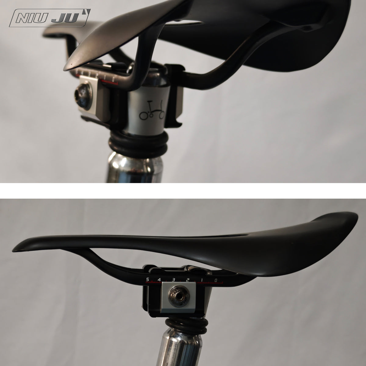 NIUJU Brompton Carbon Saddle Rail Clamp Yoke | 7×9 / 7×10 Carbon Rail Adapter