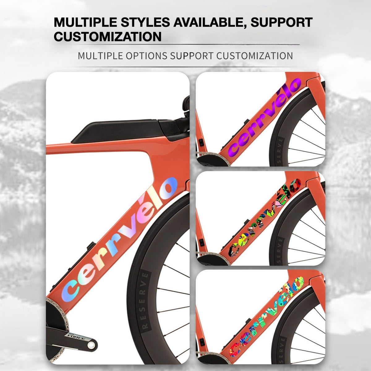 Custom OEM Logo Decals for 2026 Cervélo P-Series TT Bike Frame | Waterproof Overlay Stickers(Please leave your frame size in the order notes when placing your order.)