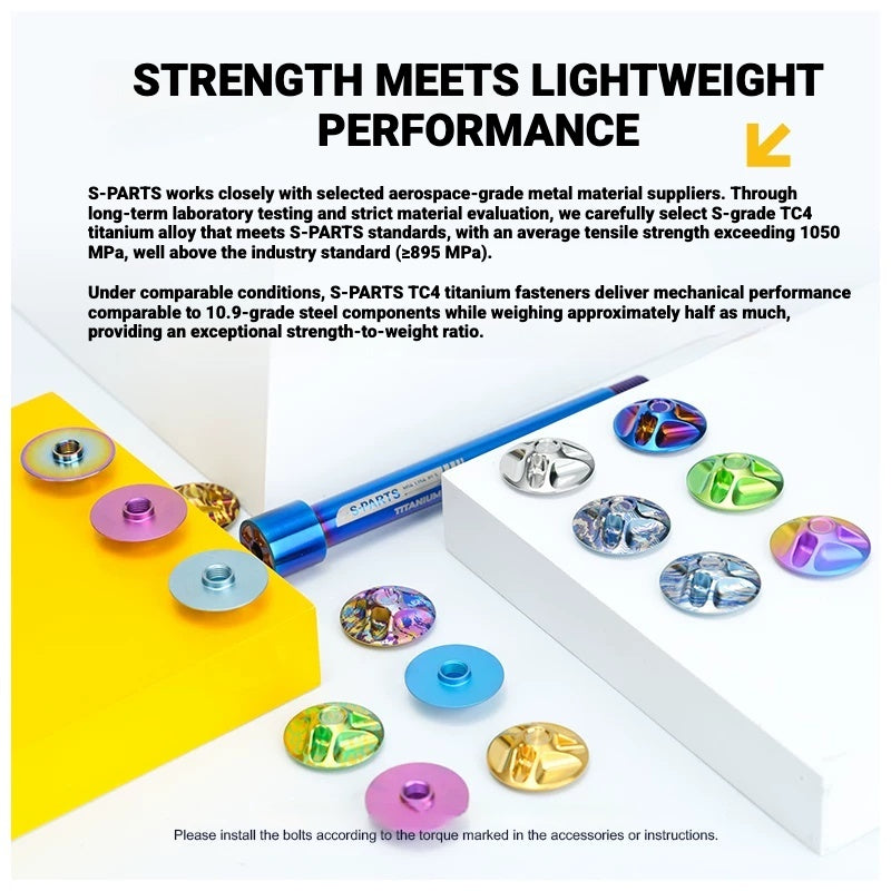 S-PARTS TC4 Titanium Front Thru Axle & Air Spring Top Cap for FOX MTB Fork