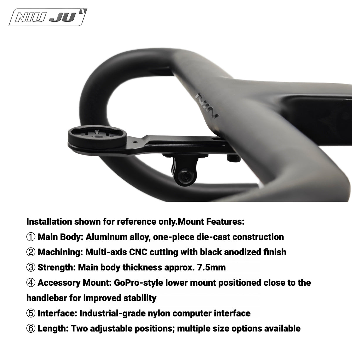 NIUJU Computer Mount for XDS / PARDUS / X-LAB Integrated Handlebar | Garmin Wahoo Extension Mount