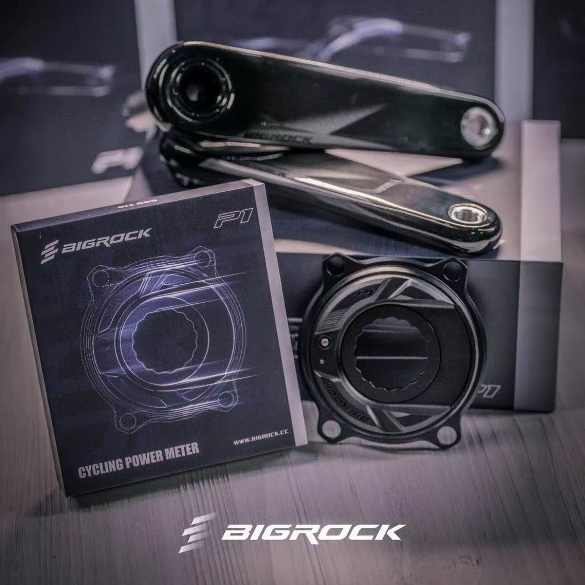 Pedivela BIGROCK Gen 3 Carbon com Eixo de Titânio 24mm | Pedivela Ultra-Leve para Bicicleta de Estrada e Medidor de Potência P1