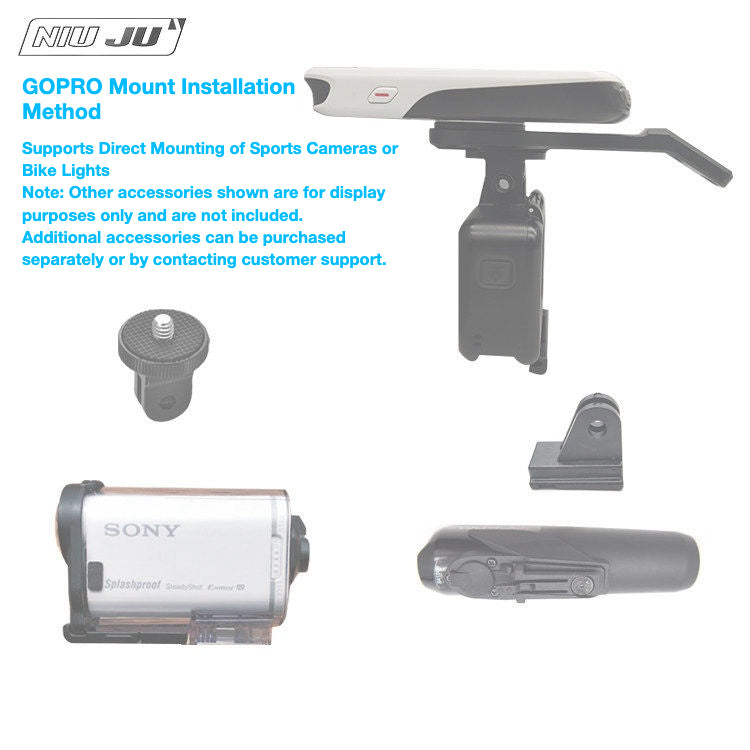 Support de compteur BLACK INC / FACTOR avec adaptateur GoPro – Compatible Garmin, Wahoo et Bryton