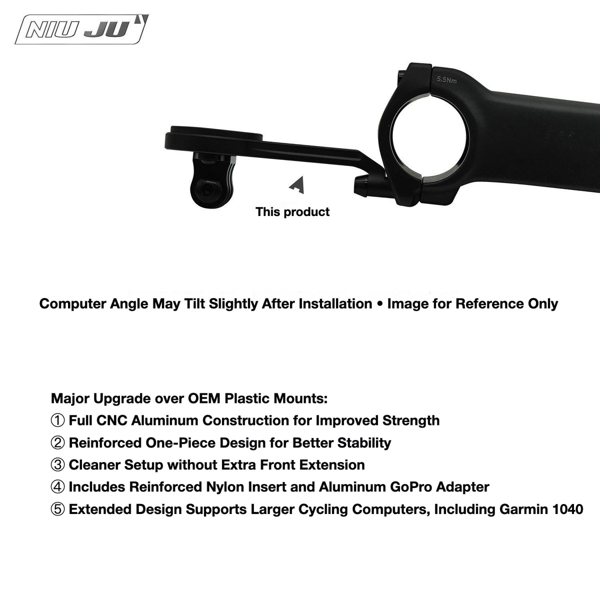 NIUJU GIANT CONTACT AEROLIGHT Computer Mount | TCR Gen 10 DEFY ADV Garmin Wahoo Mount