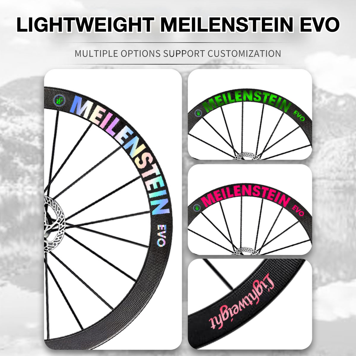 Lightweight MEILENSTEIN EVO Wheel Decal Sticker Kit – Logo Cover & Color Change