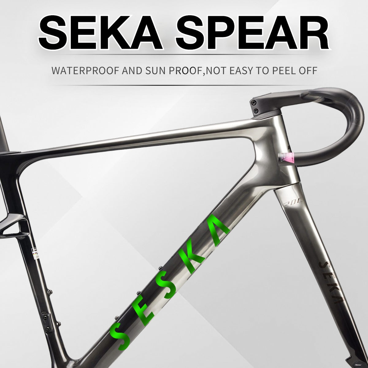 Adesivos para Quadro de Bicicleta de Estrada SEKA SPEAR | Etiquetas de Substituição de Logotipo Personalizadas à Prova d'Água