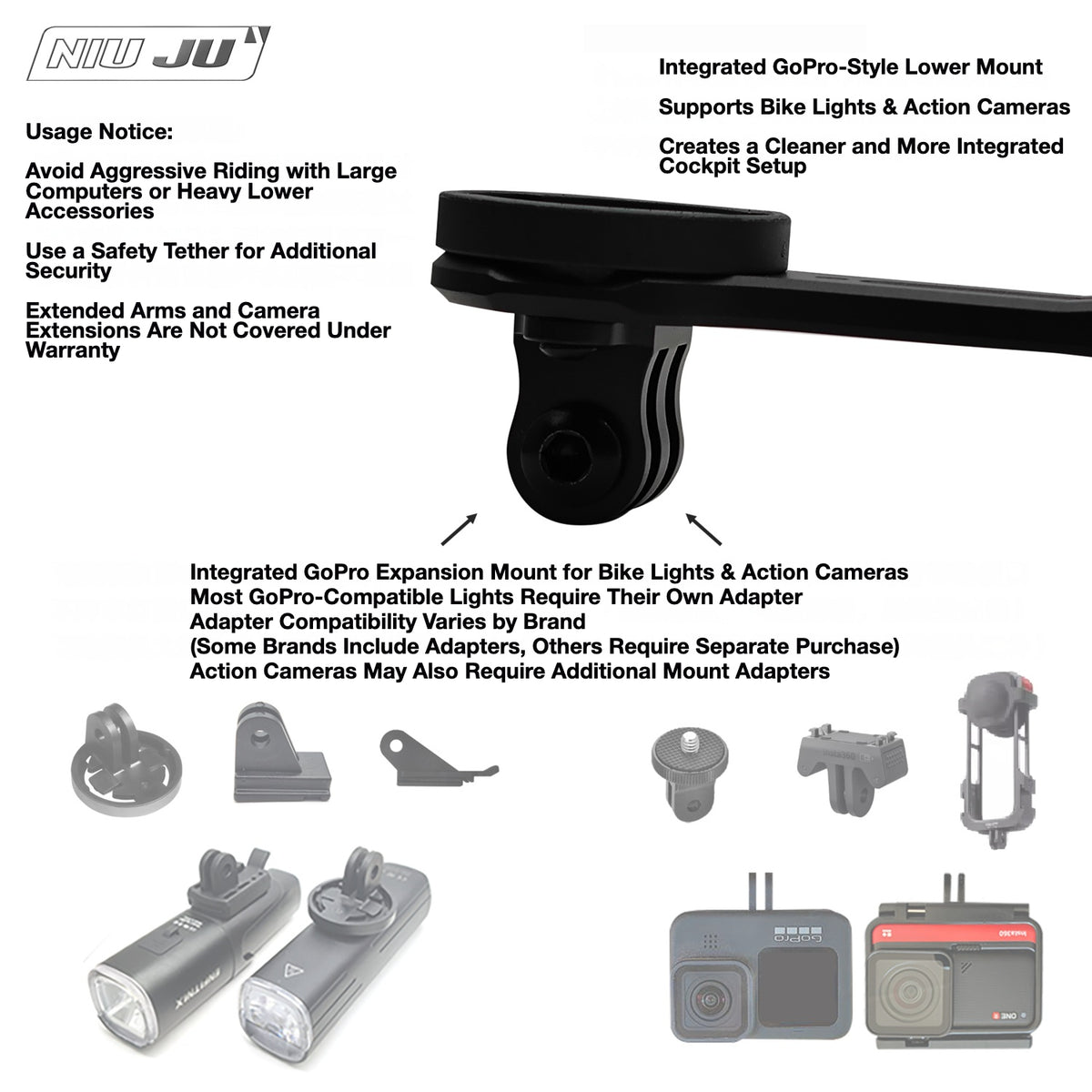 NIUJU DEDA Superleggero RS Computer Mount | Lightweight CNC Garmin Wahoo Mount