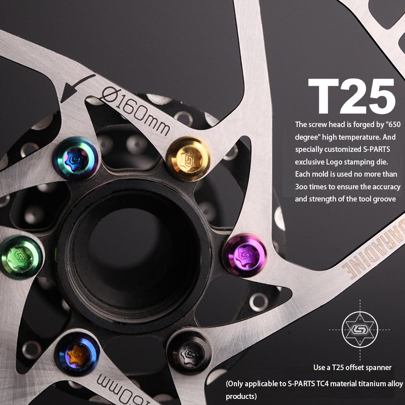 Vite per disco freno a disco in lega di titanio per mountain bike S-PARTS M5x10mm